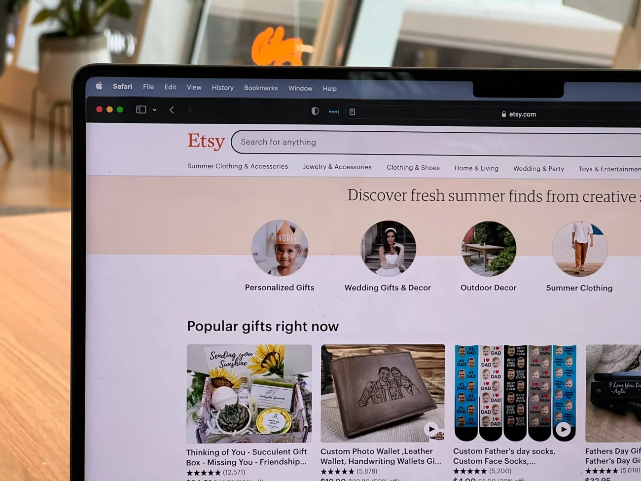 Earn money from Etsy in 2026 — Etsy marketplace showing personalized gifts, wedding decor and popular products