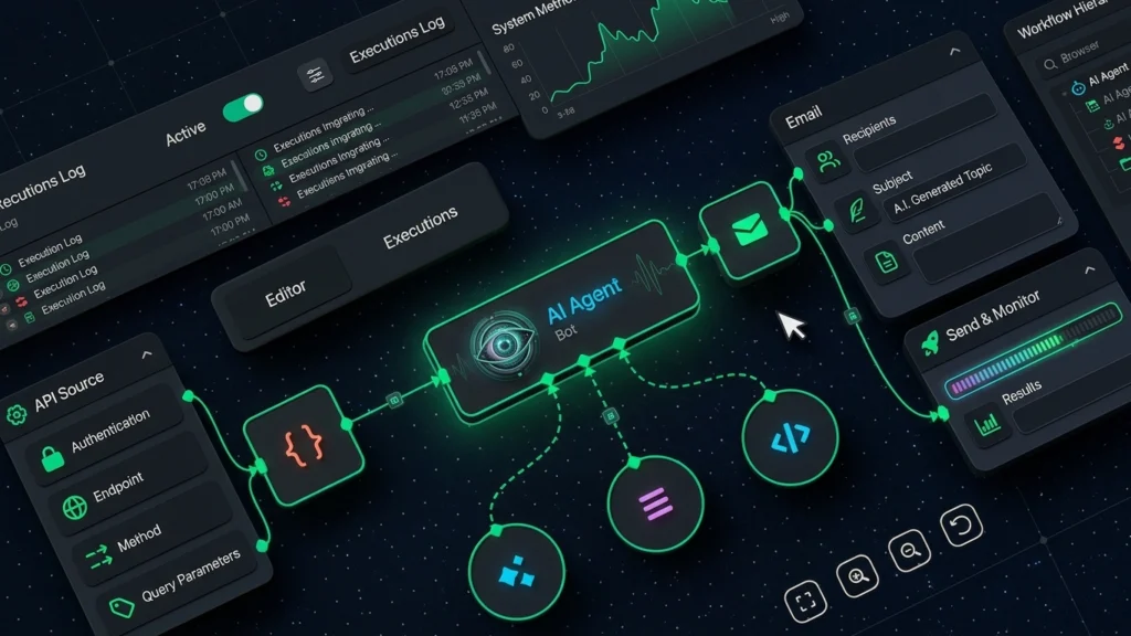 agentic AI — autonomous AI agent connecting tools and human approval workflow in 2026