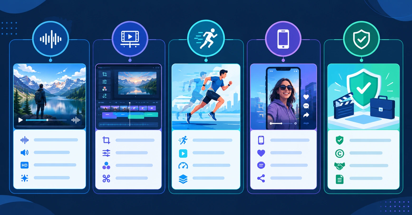 AI video generators — realistic audio, editing, motion, social, and commercial-use tools compared in 2026