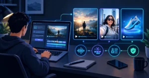 AI video generators — creator turning prompts into cinematic, social, and product video clips in 2026