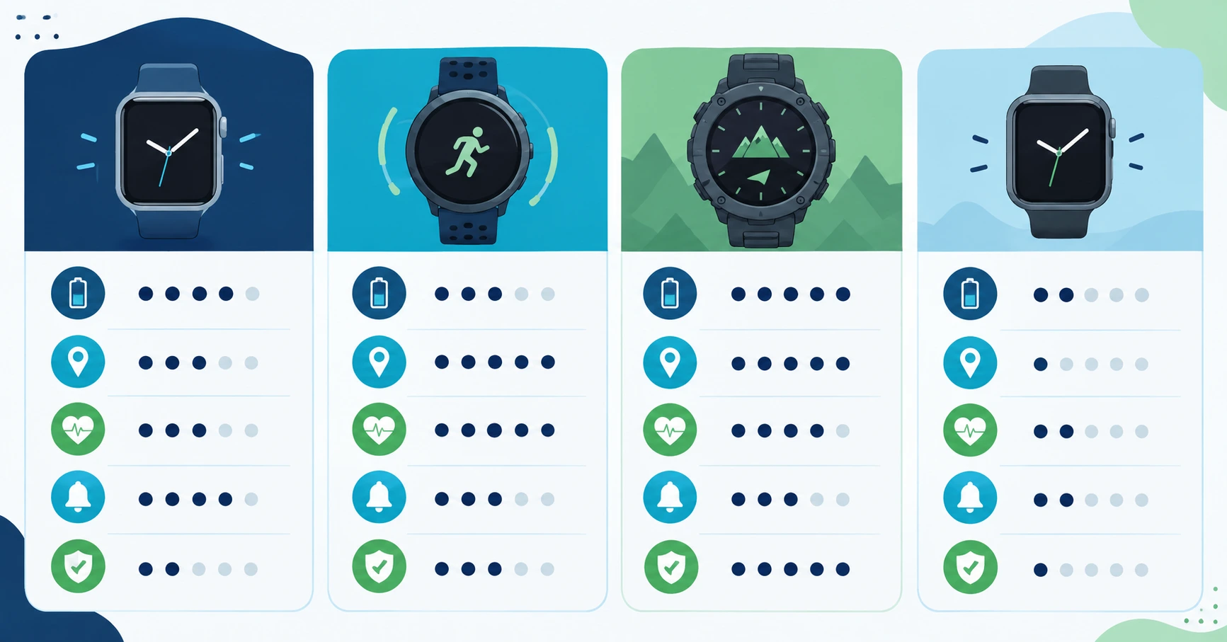 smartwatches — everyday, fitness, rugged outdoor, and budget smartwatch types compared in 2026